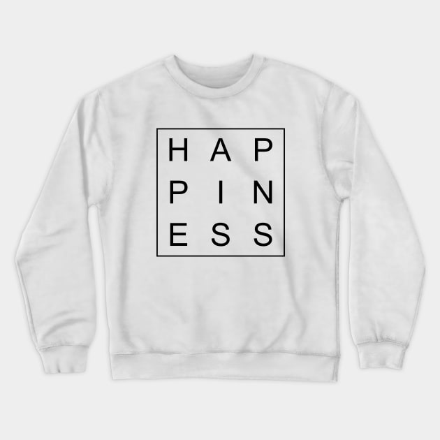 minimalist and simple design happiness word Crewneck Sweatshirt by Typography Dose